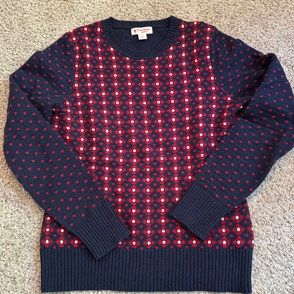 Brookes Brothers Res Fleece Pattern Sweater